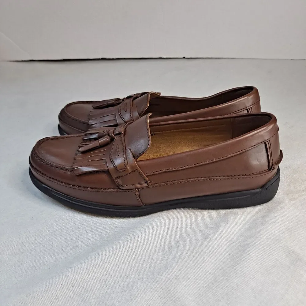 Dockers Sinclair Kiltie Dress Loafers Men's Size 8M Brown Leather Double Tassel